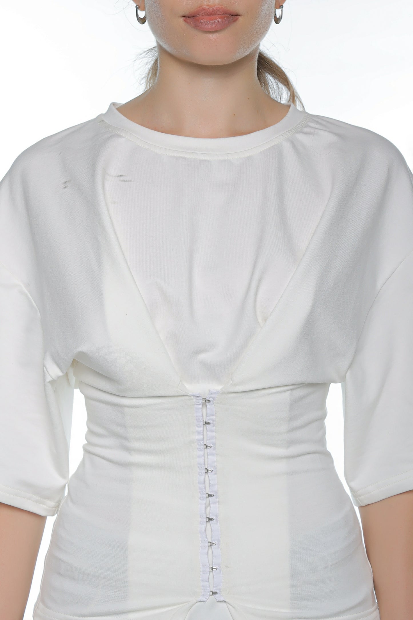 Barning Corseted T-Shirt In Off White