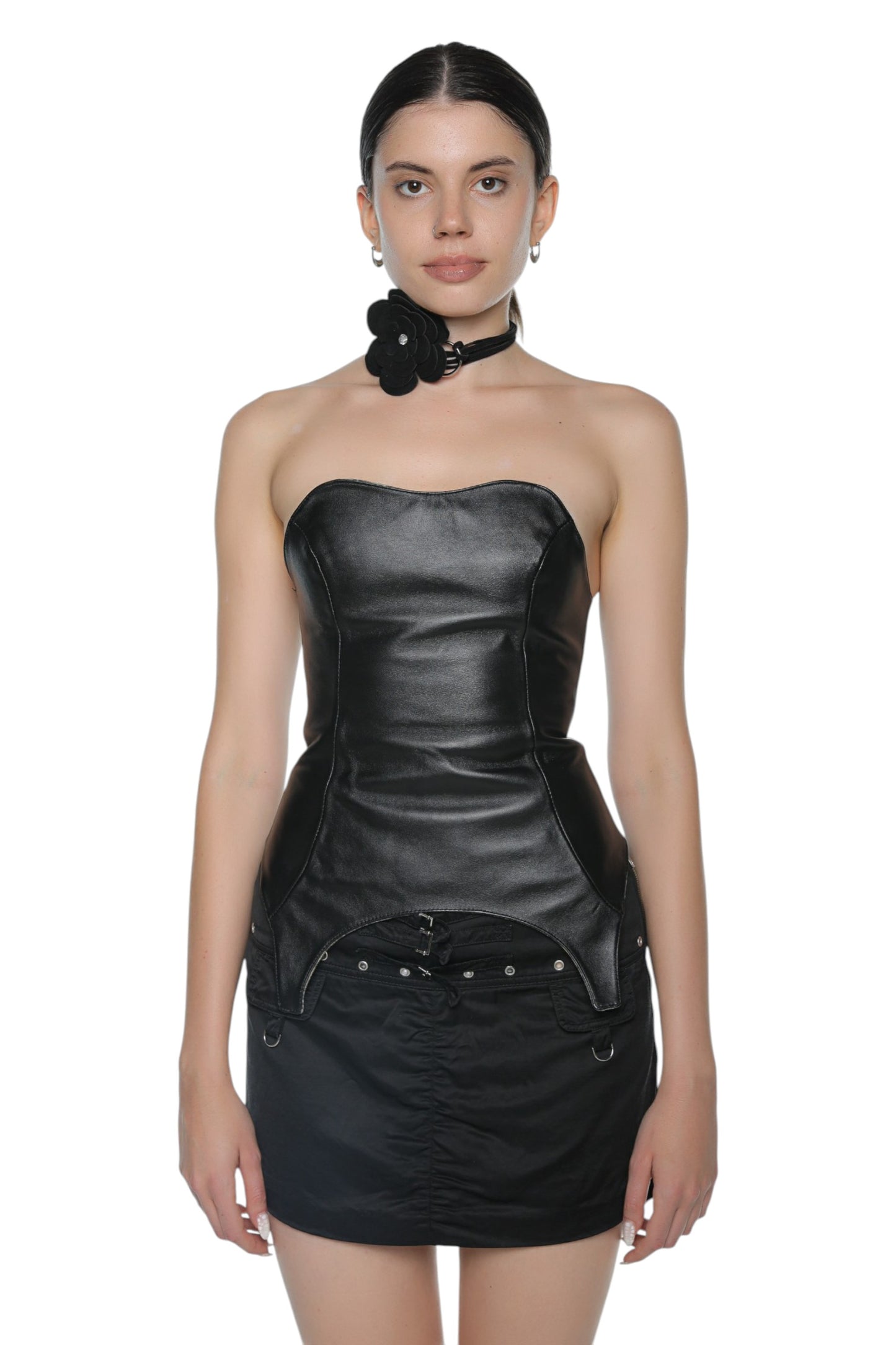 Barning Double-Faced Ighuana&Black Leather Corset