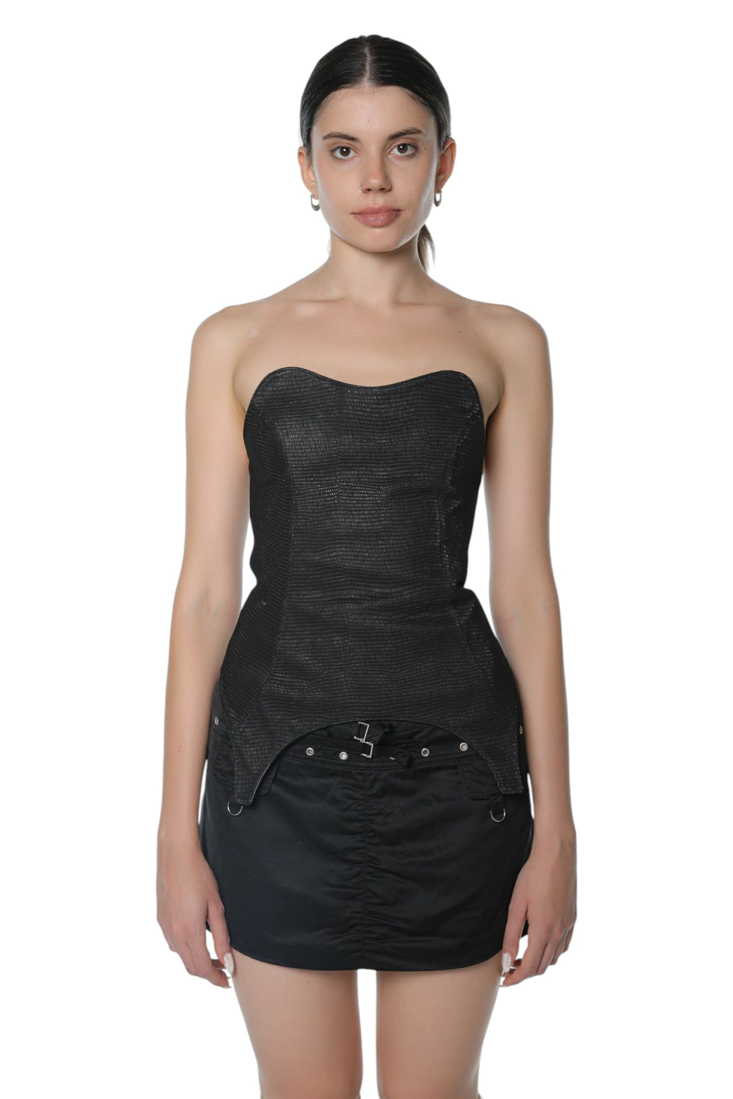 Barning Double-Faced Ighuana&Black Leather Corset