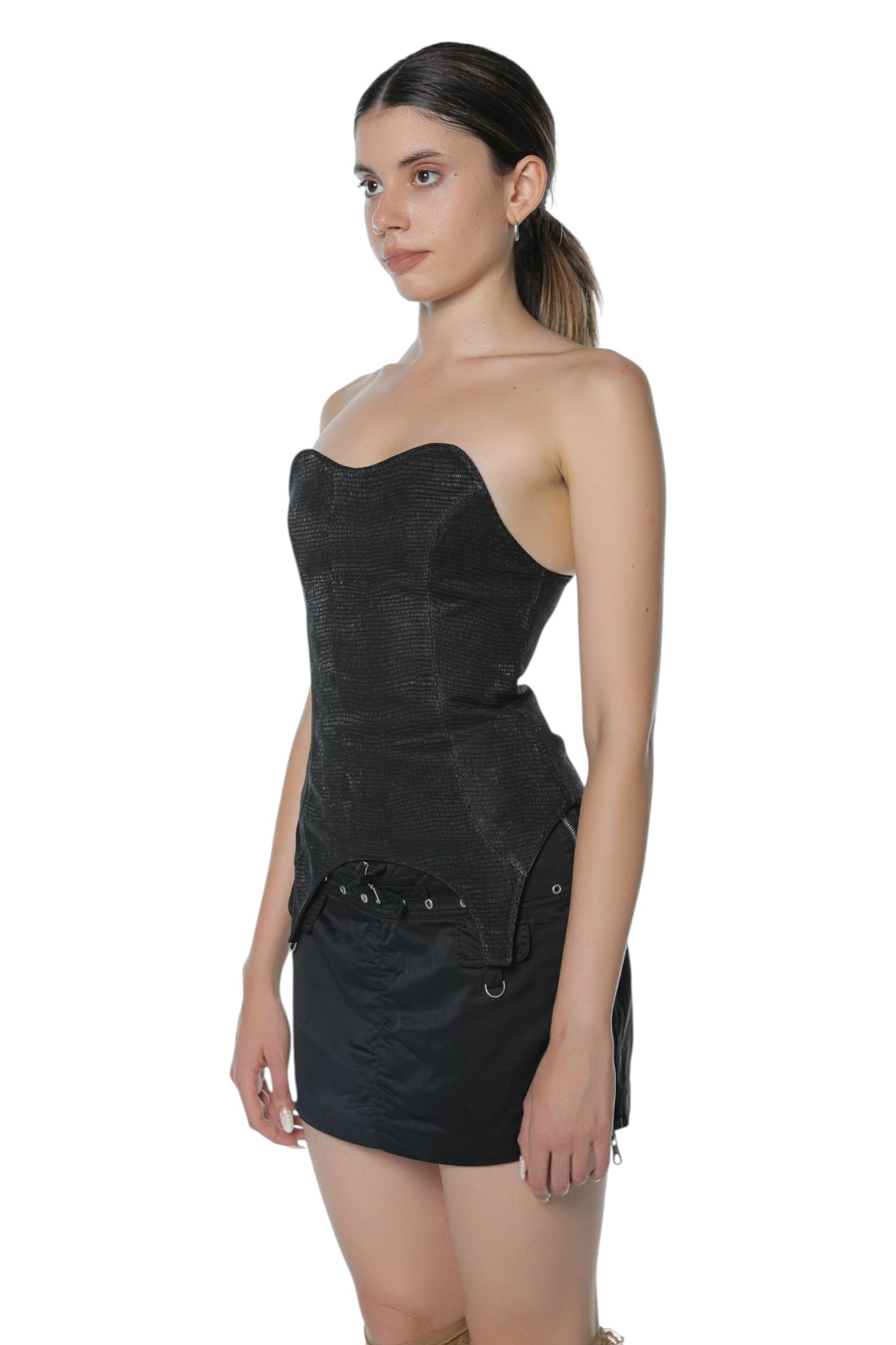 Barning Double-Faced Ighuana&Black Leather Corset