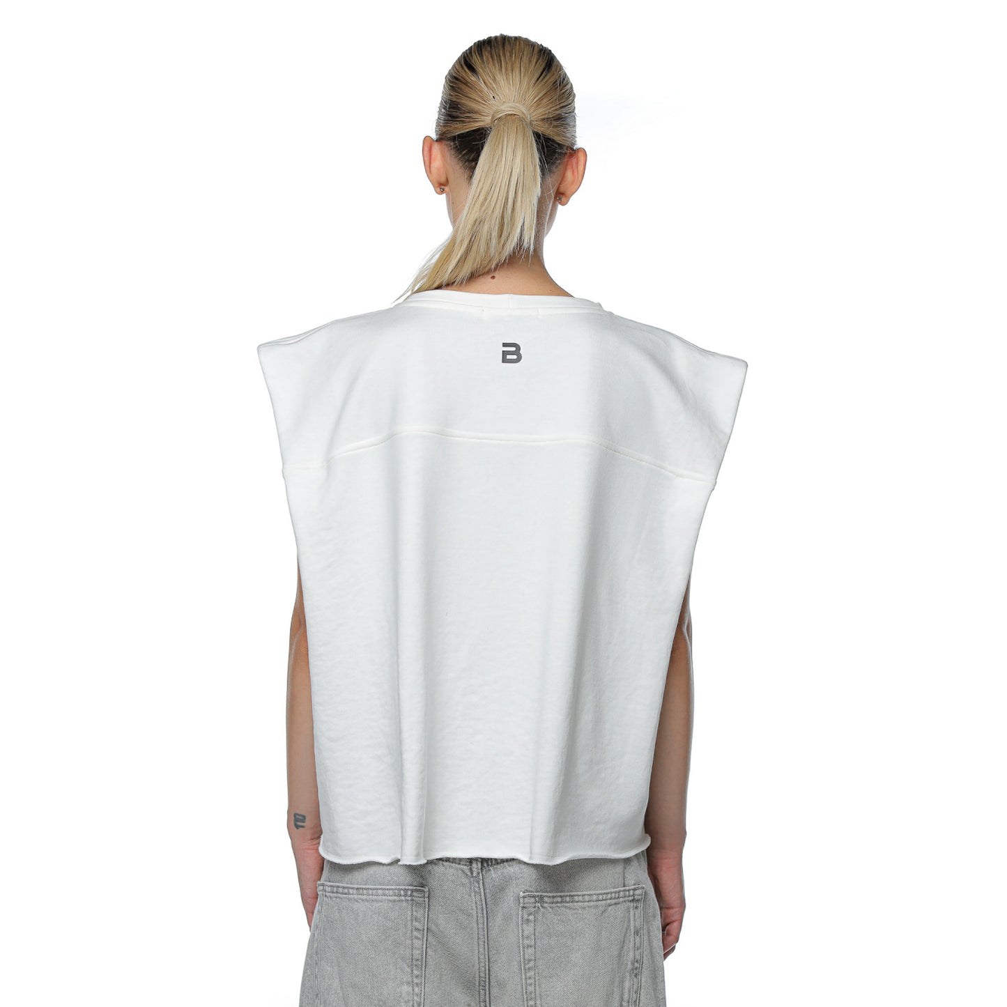 Top Unisex Off White Boxy Cu Print