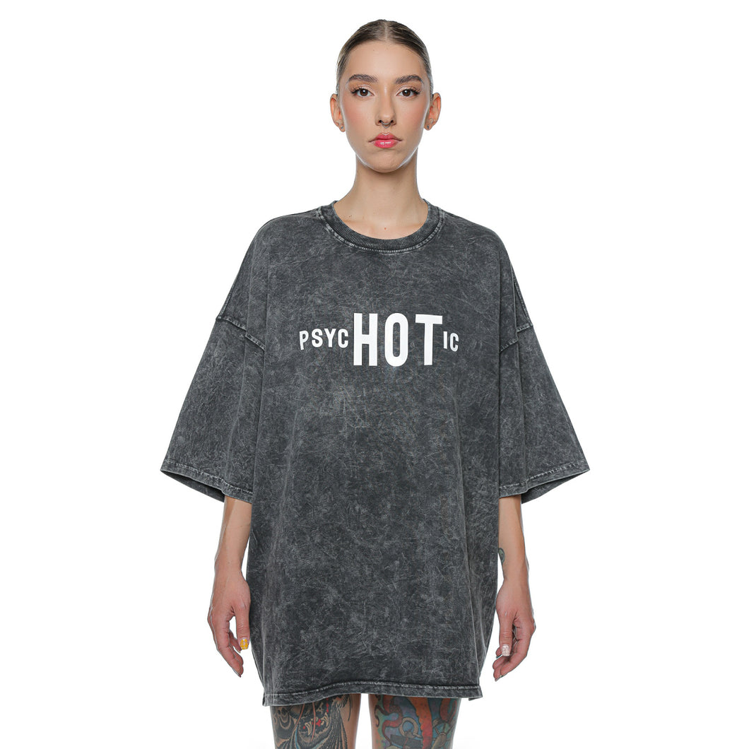 Tricou Unisex Gri Oversized Cu Print