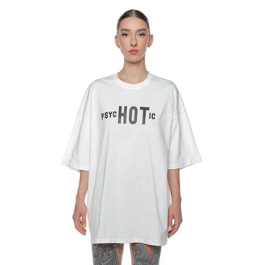Tricou Unisex Off White Oversized Cu Print