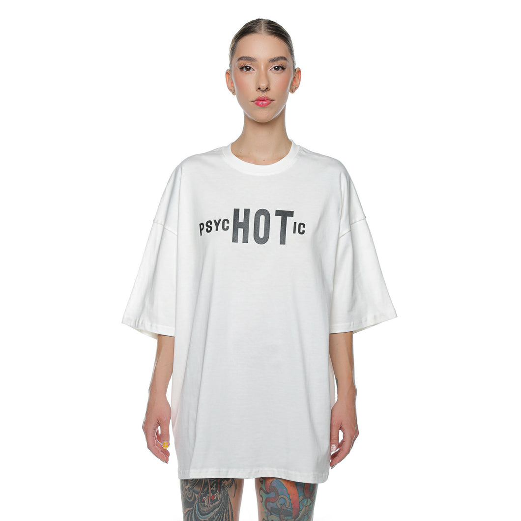 Tricou Unisex Off White Oversized Cu Print