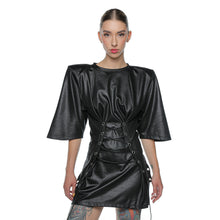 Load image into Gallery viewer, Hibrid Tshirt Dress With Padded Shoulders
