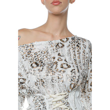 Load image into Gallery viewer, Rochie Wave Animal Print Off Shoulder
