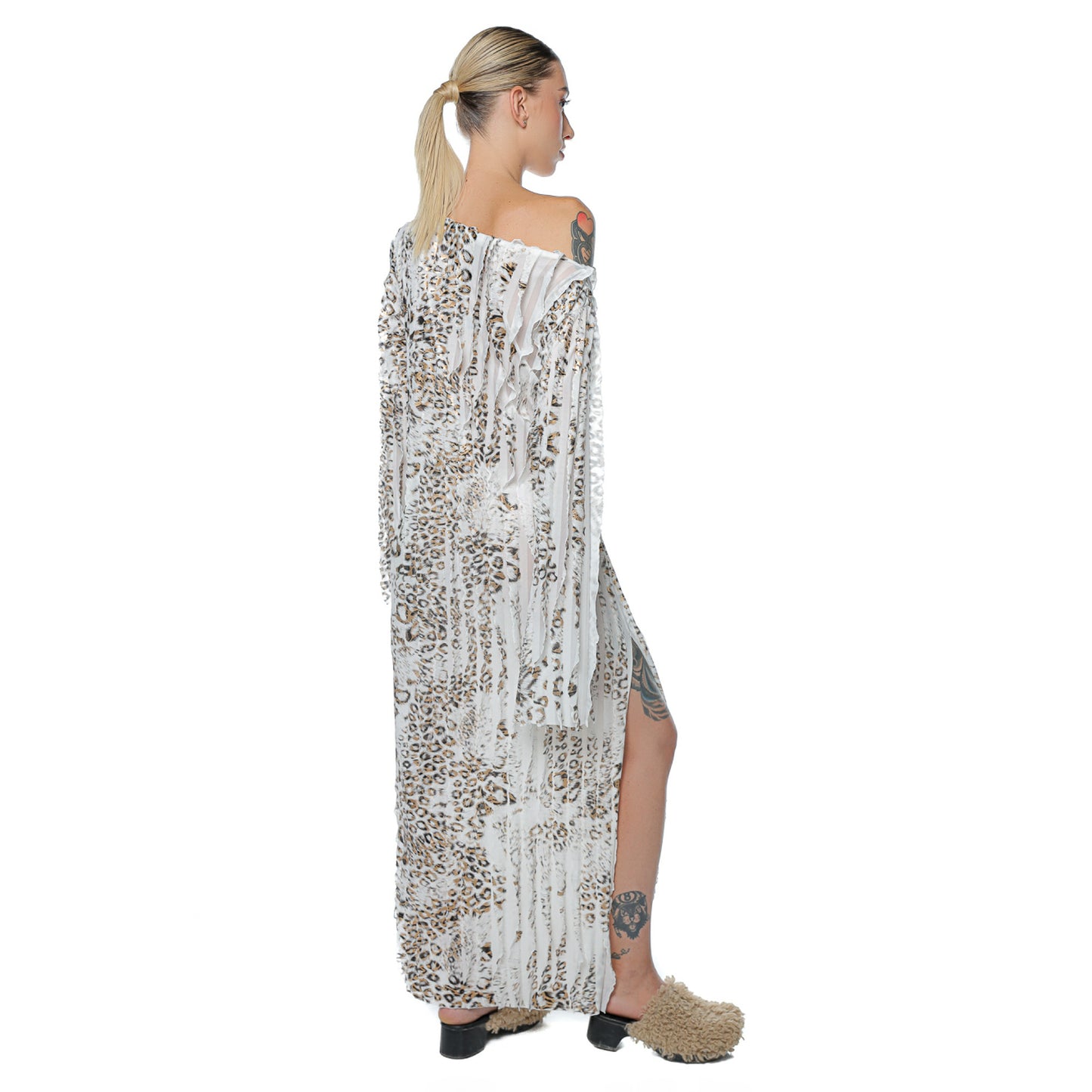 Rochie Wave Animal Print Off Shoulder