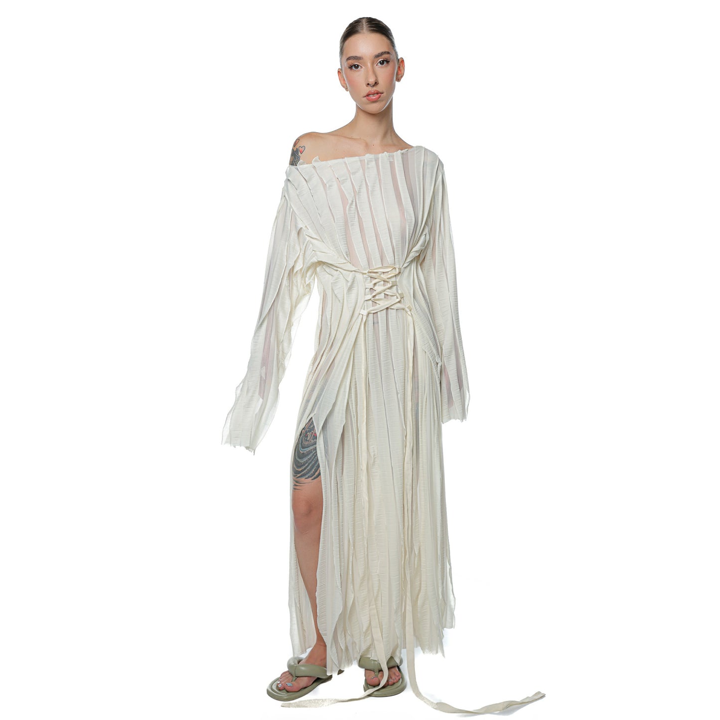 Rochie Wave Bej Off Shoulder