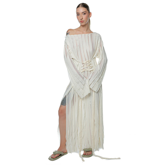 Rochie Wave Bej Off Shoulder