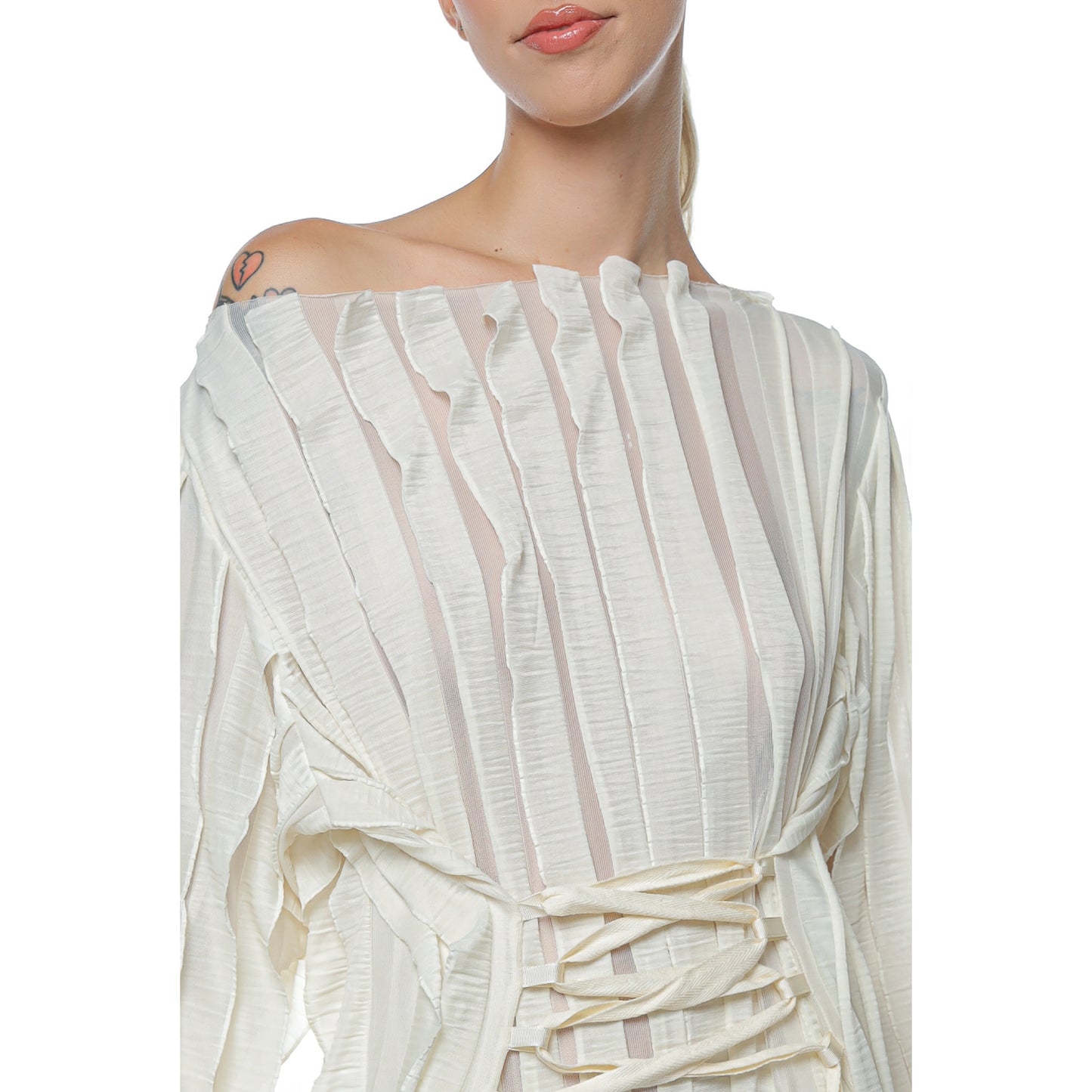 Rochie Wave Bej Off Shoulder