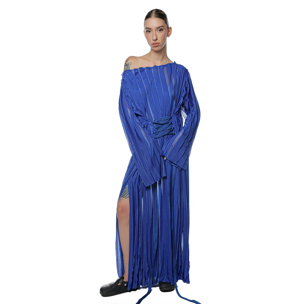 Rochie Wave Albastru Off Shoulder