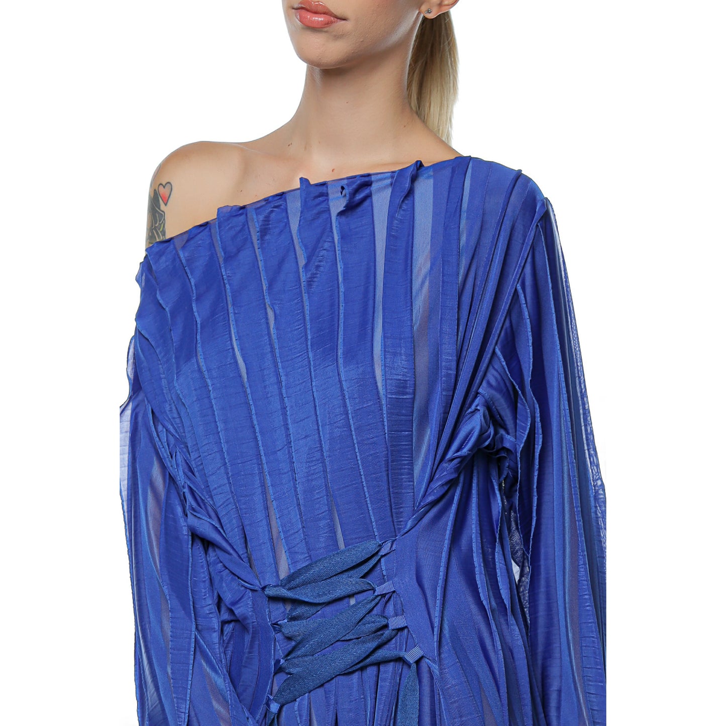 Rochie Wave Albastru Off Shoulder