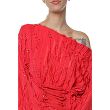 Load image into Gallery viewer, Rochie Wave Rosu Off Shoulder
