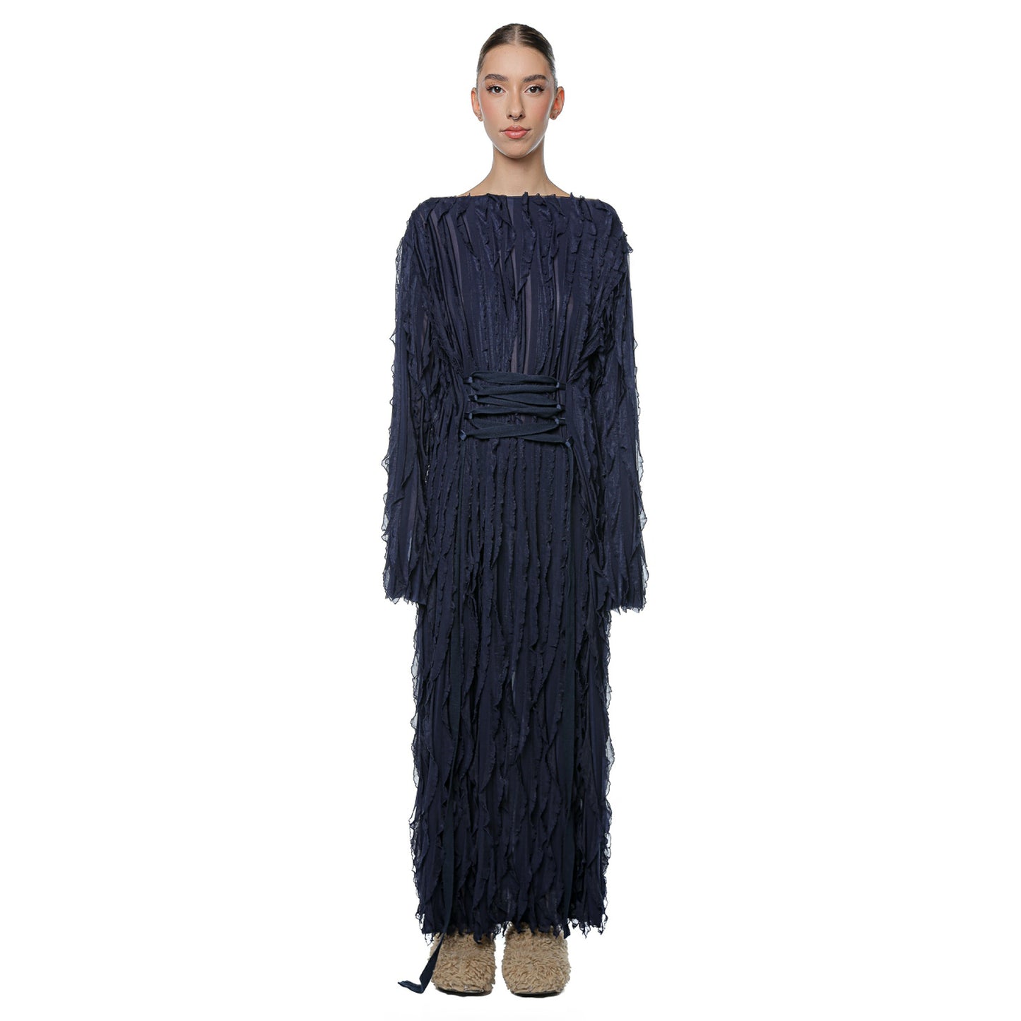 Rochie Wave Bleumarin Off Shoulder