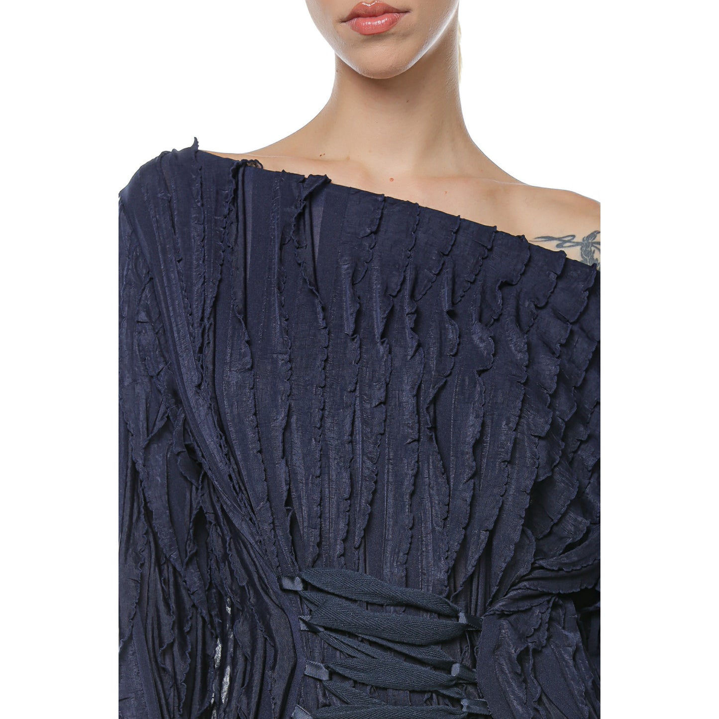 Rochie Wave Bleumarin Off Shoulder
