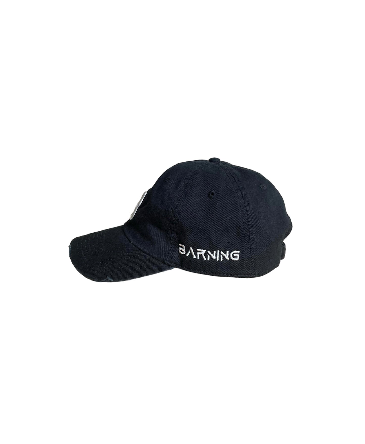 Black Light Denim Distressed Cap