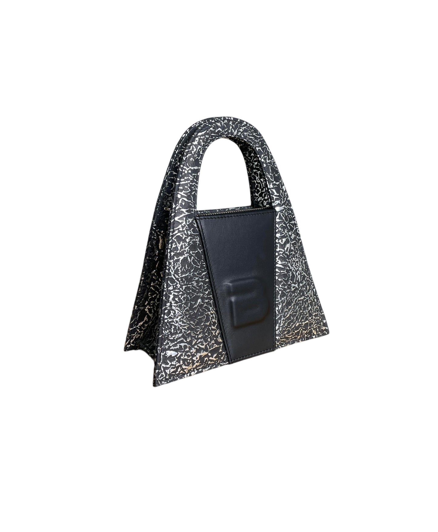 Cyberpunk Black Leather Minnie Lock Bag - LIMITED EDITION