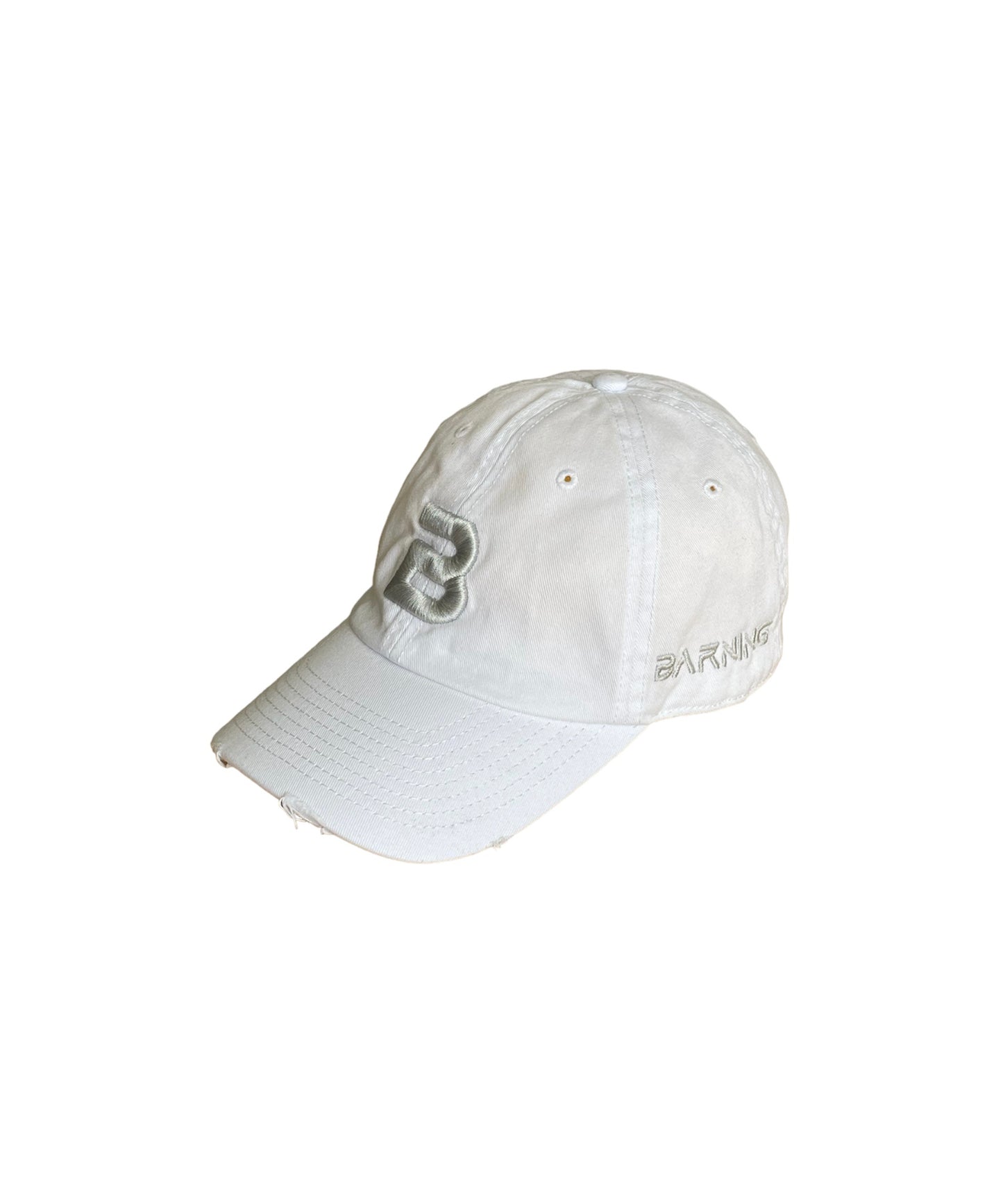 White Light Denim Distressed Cap