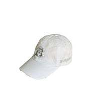 Load image into Gallery viewer, White Light Denim Distressed Cap
