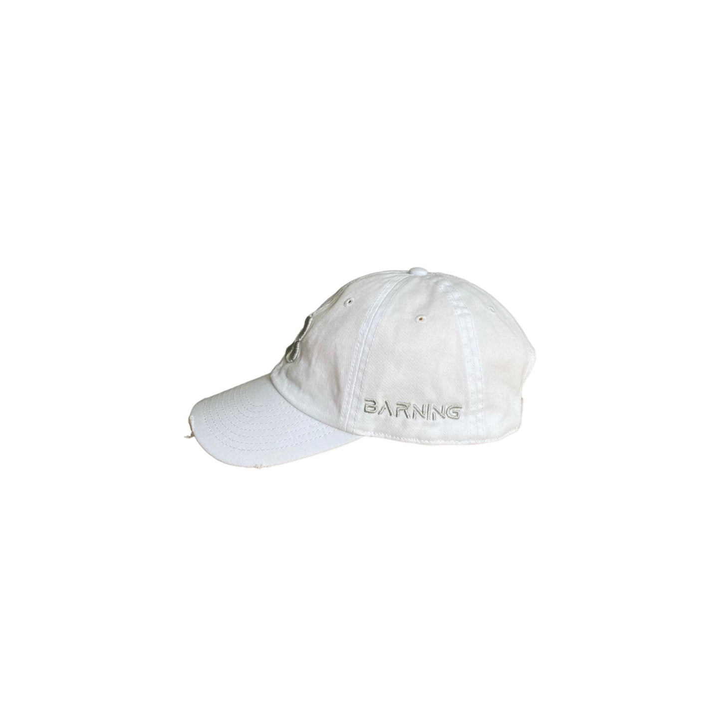 White Light Denim Distressed Cap