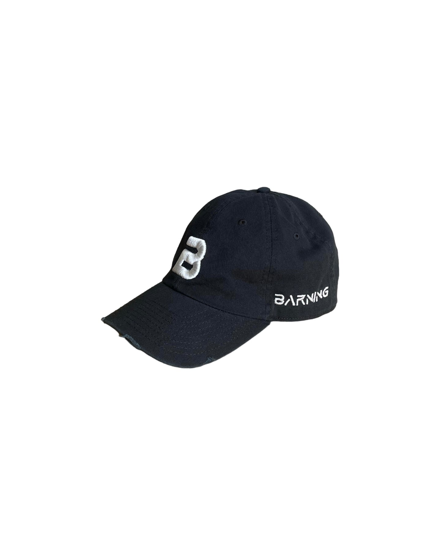 Black Light Denim Distressed Cap