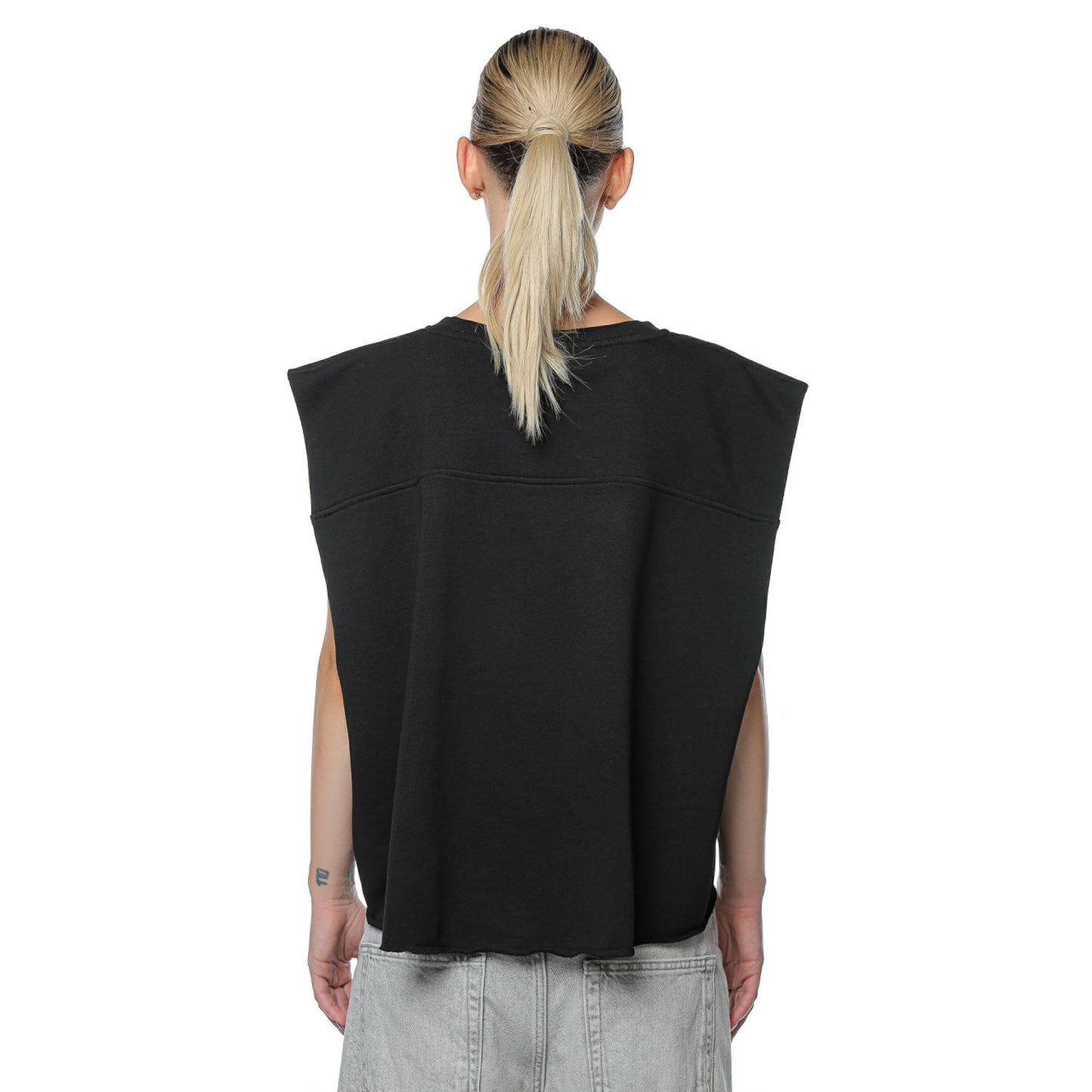 Top Unisex Negru Boxy Cu Print