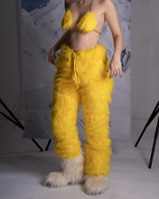 Load image into Gallery viewer, Unisex Yellow Faux Fur Pants
