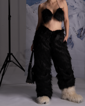 Load image into Gallery viewer, Unisex Black Faux Fur Pants
