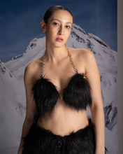 Load image into Gallery viewer, Faux Fur Black Maxi Bra
