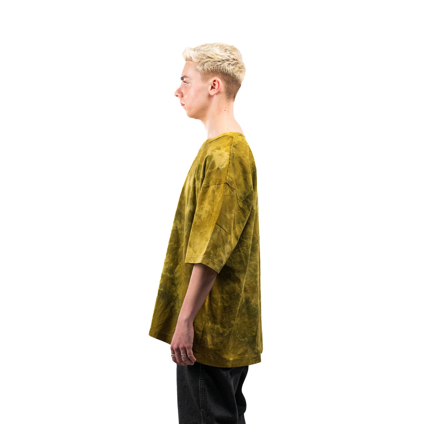 Olive Tie Dyed Linen Unisex T-shirt