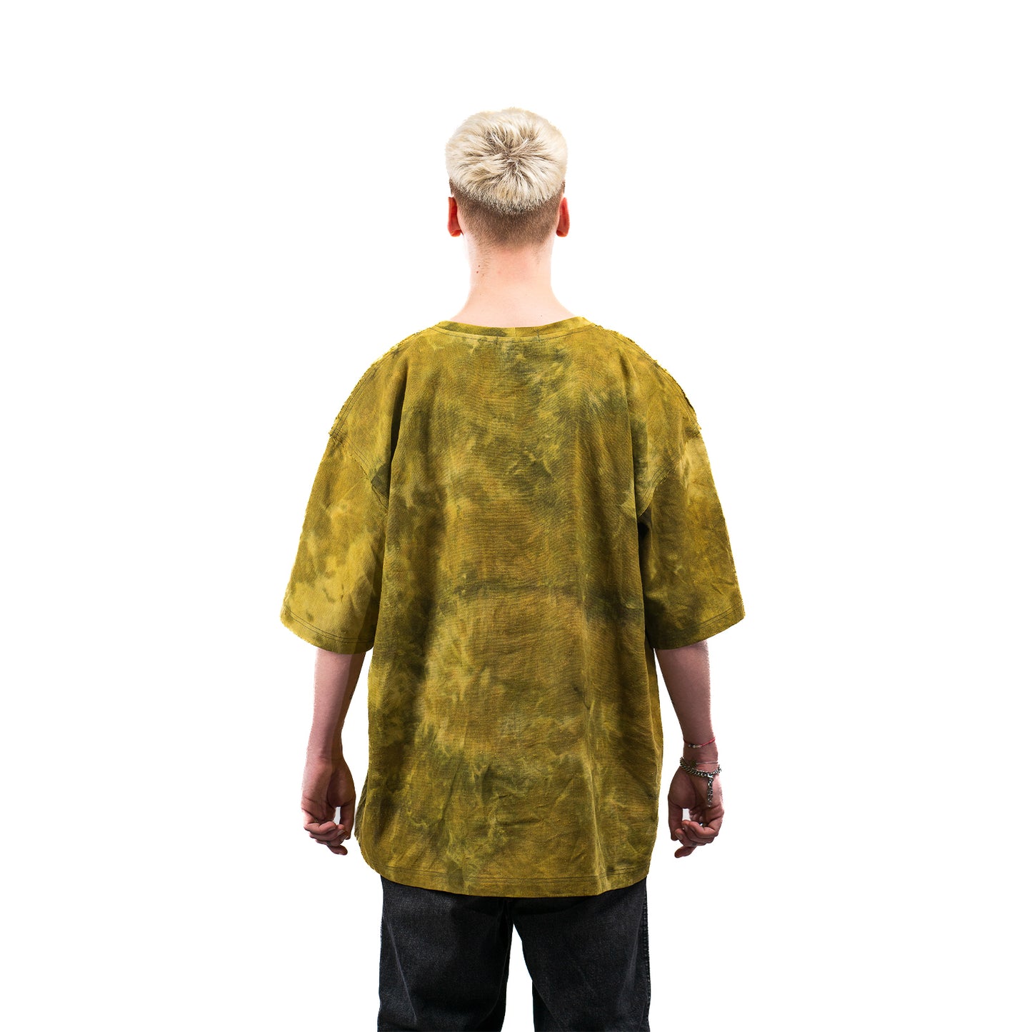 Olive Tie Dyed Linen Unisex T-shirt