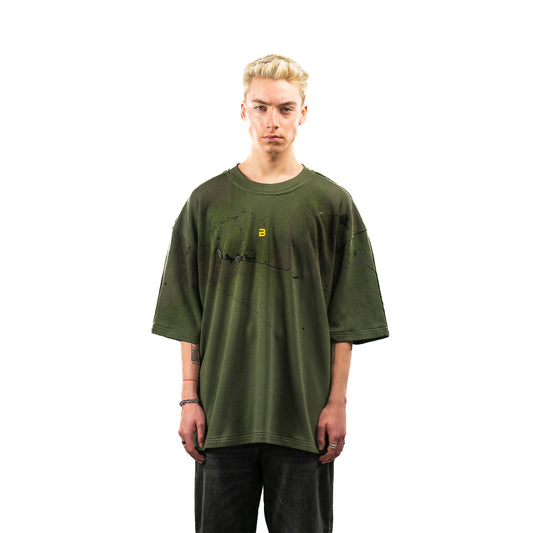 Olive Cotton Unisex T-shirt- Painted version