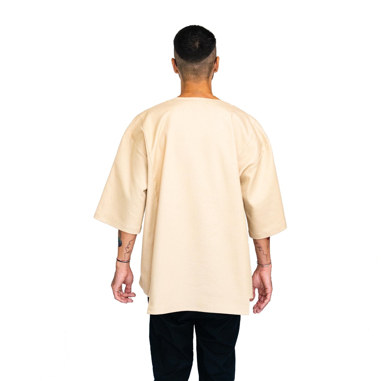 Barning Man Beige Cotton T-Shirt