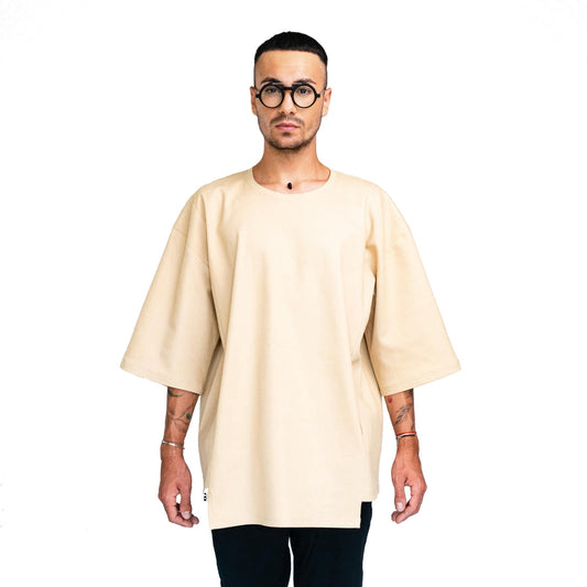 Barning Man Beige Cotton T-Shirt