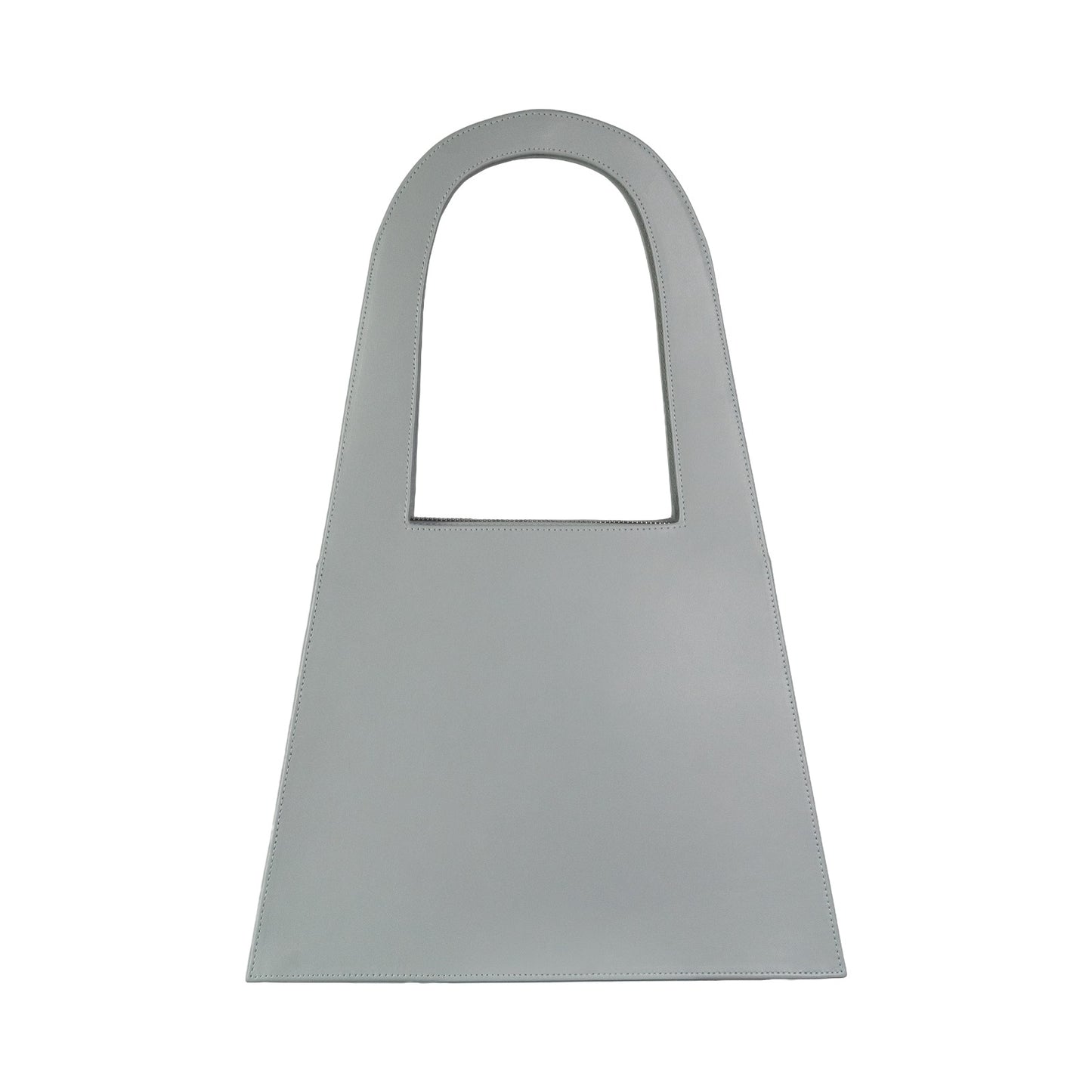 Gray genuine leather LOCK hand and shoulder bag