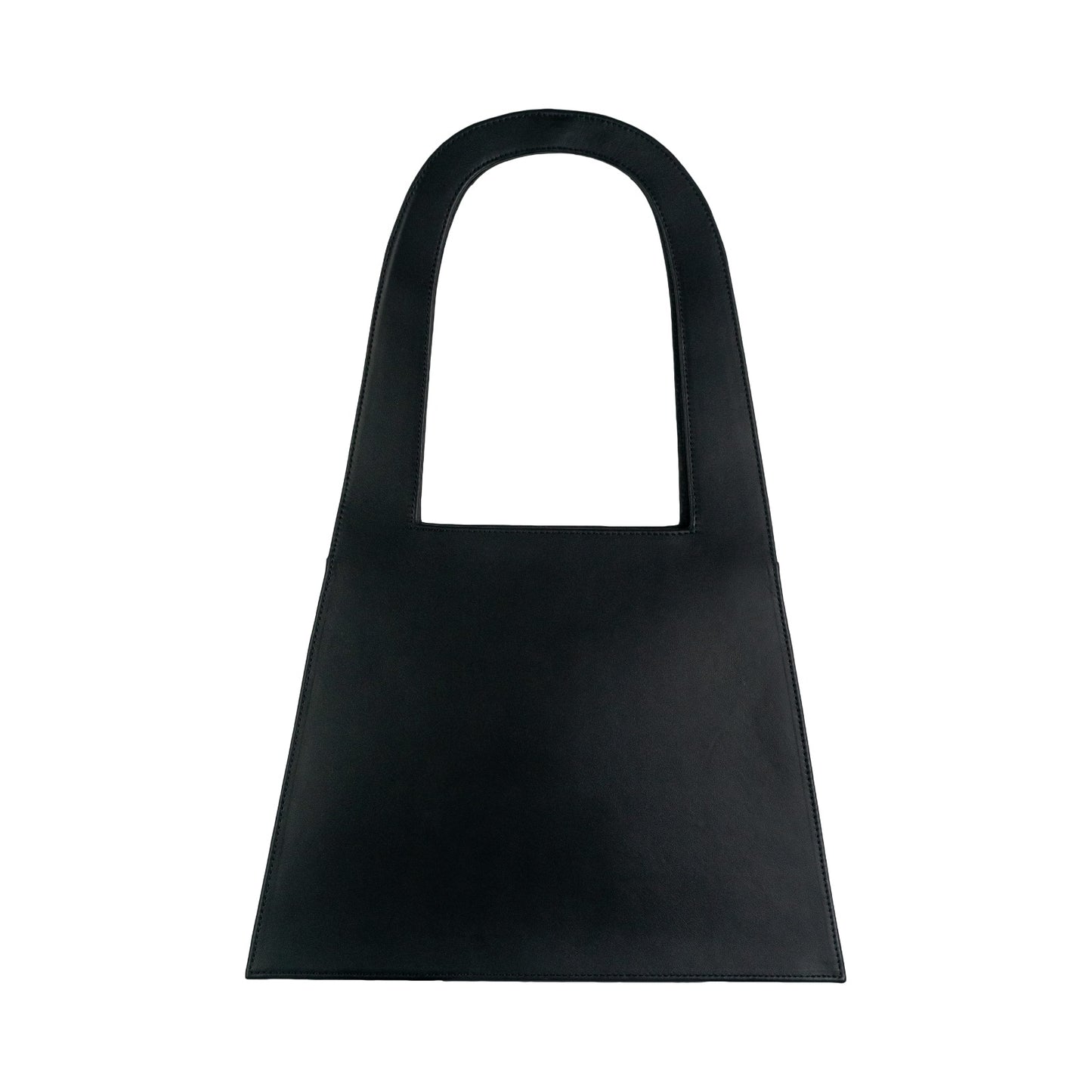 Clean black genuine leather LOCK hand and shoulder bag