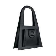 Load image into Gallery viewer, Clean black genuine leather LOCK hand and shoulder bag
