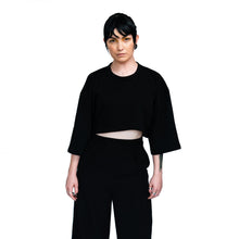 Load image into Gallery viewer, Unisex Black Cotton Crop Top
