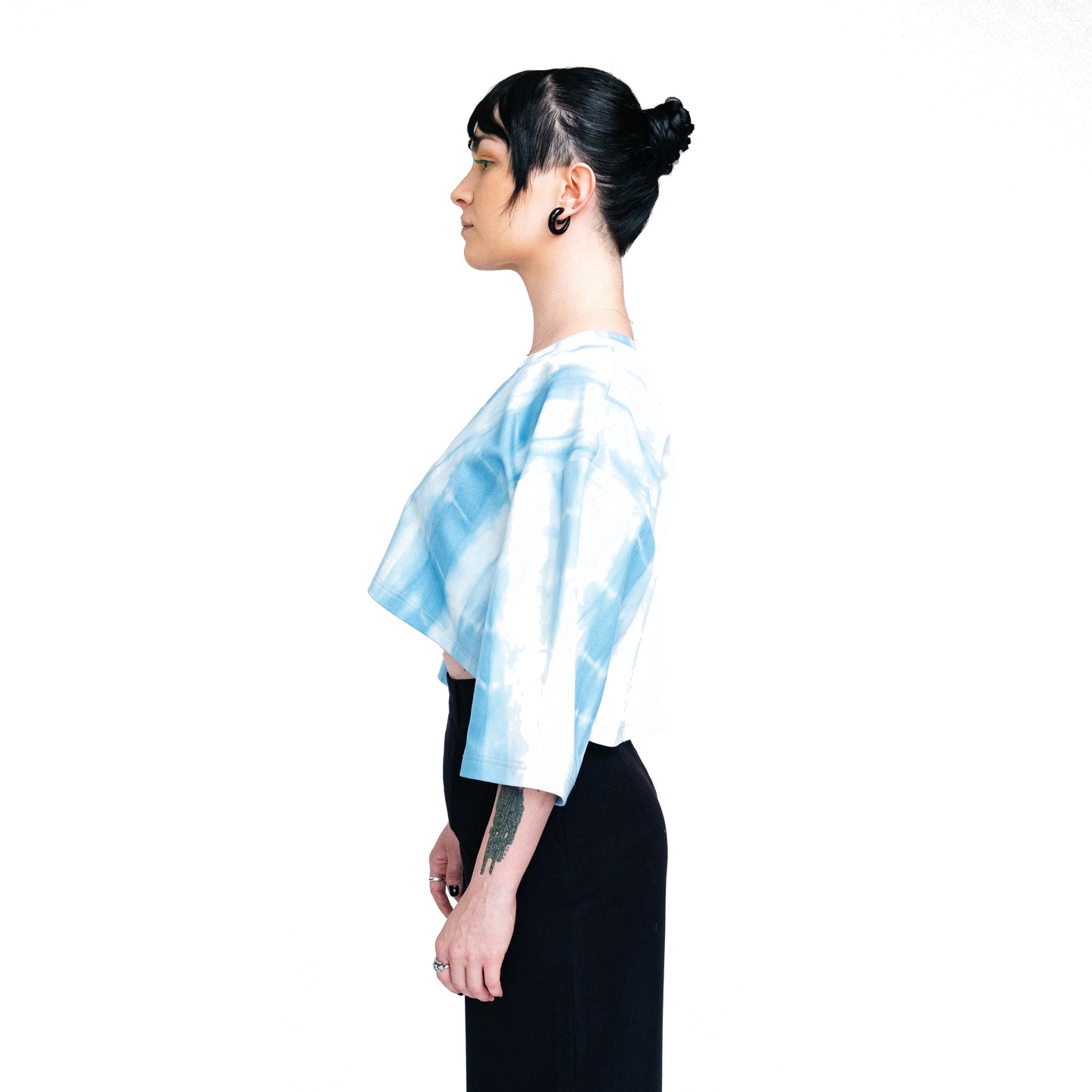 Unisex Tie Dye Blue Crop Top