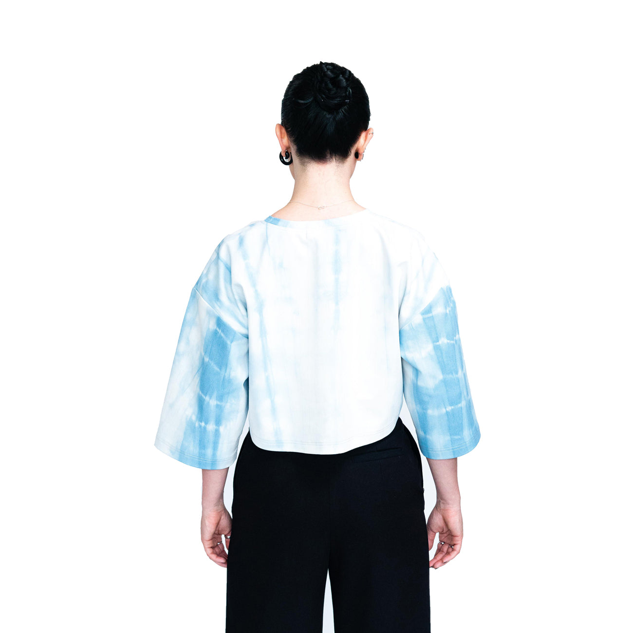 Unisex Tie Dye Blue Crop Top