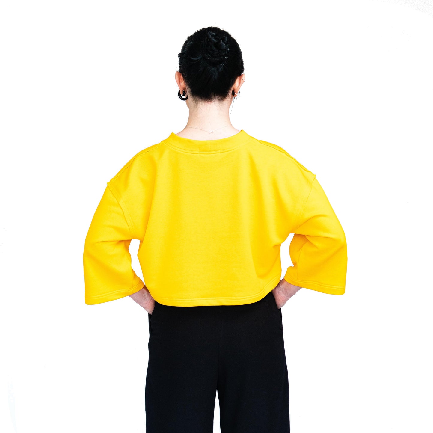 Unisex Cotton Yellow Crop Top