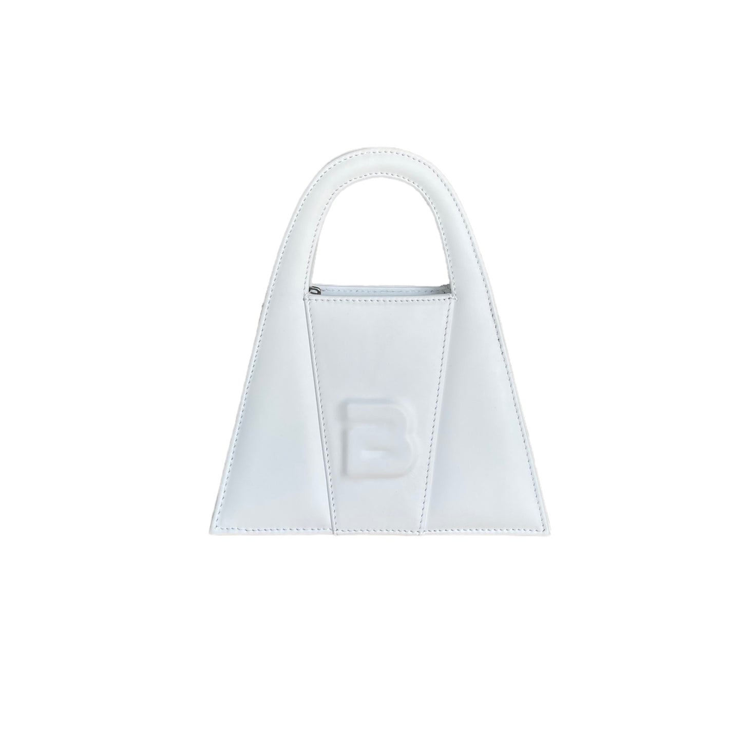 Bright White Leather Minnie Lock Bag