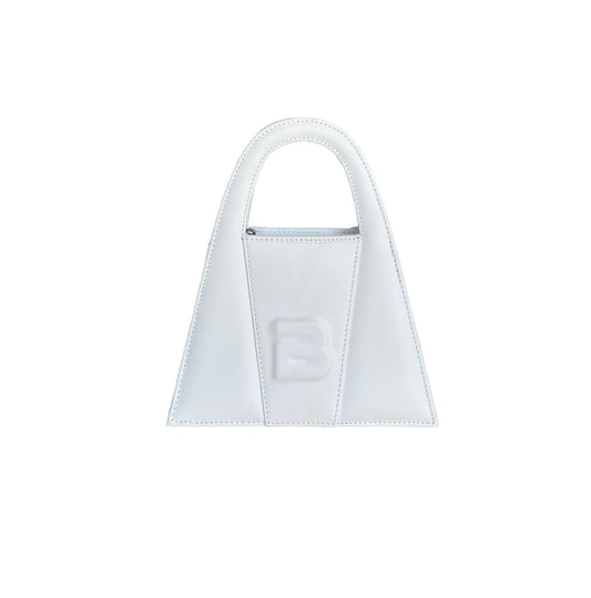 Bright White Leather Minnie Lock Bag
