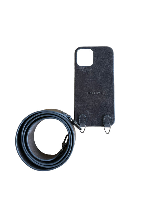 Handsfree Gray Leather Phone Case
