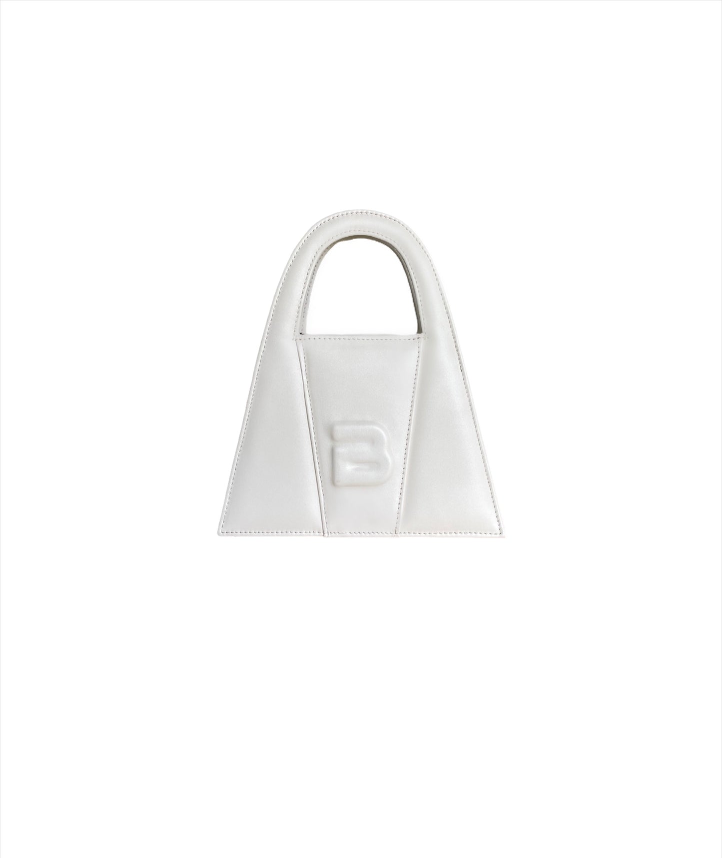 Dirty White Leather Minnie Lock Bag