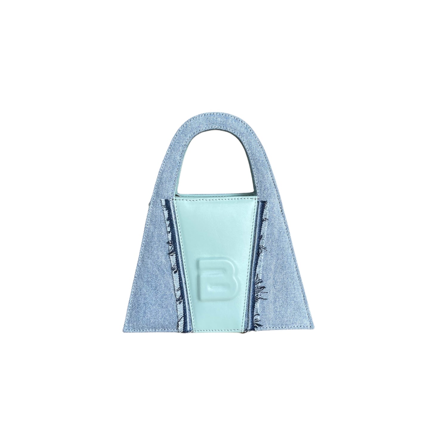 Denim And Baby Blue Leather Minnie Lock Bag