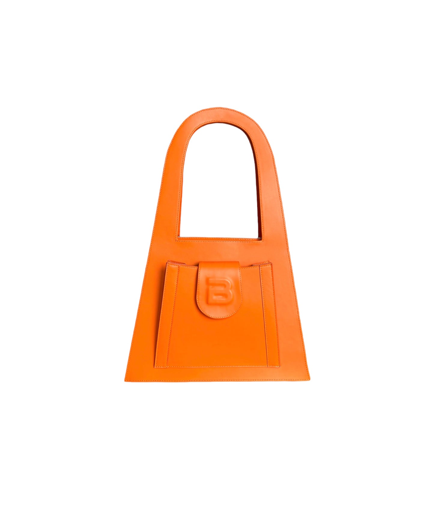 Orange Genuine Leather Hand And Shoulder Lock Bag