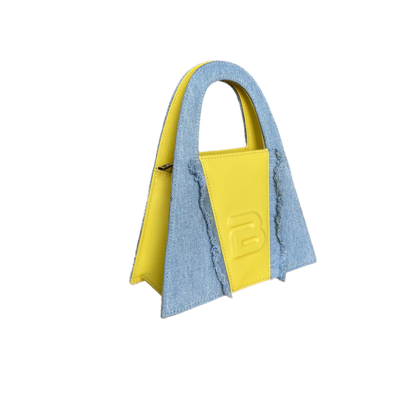 Denim And Yellow Leather Minnie Lock Bag