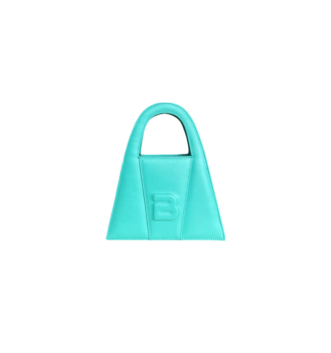 Turquoise Leather Minnie Lock Bag