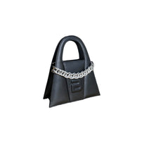 Load image into Gallery viewer, Black Genuine Leather Minnie Lock Bag

